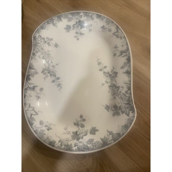 Johnson Brothers Semi Porcelain Serving Platter 14x10 Hop England Blue Gray - Picture 1 of 15